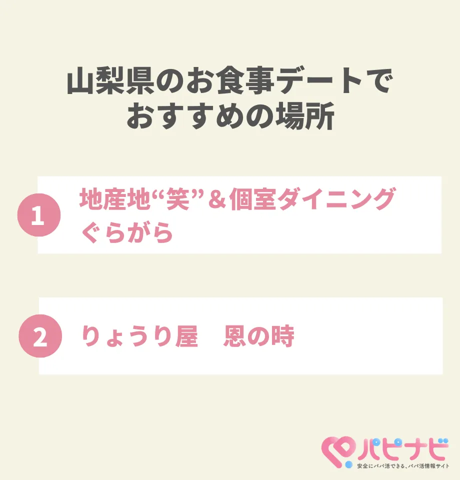 山梨県の食事デートでおすすめの場所